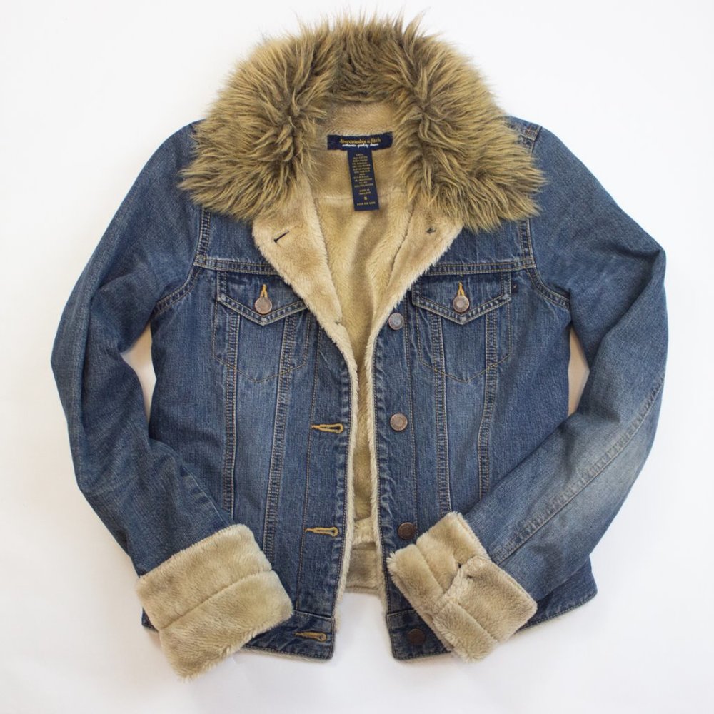 Abercrombie & Finch Fur Lined Jean Jacket